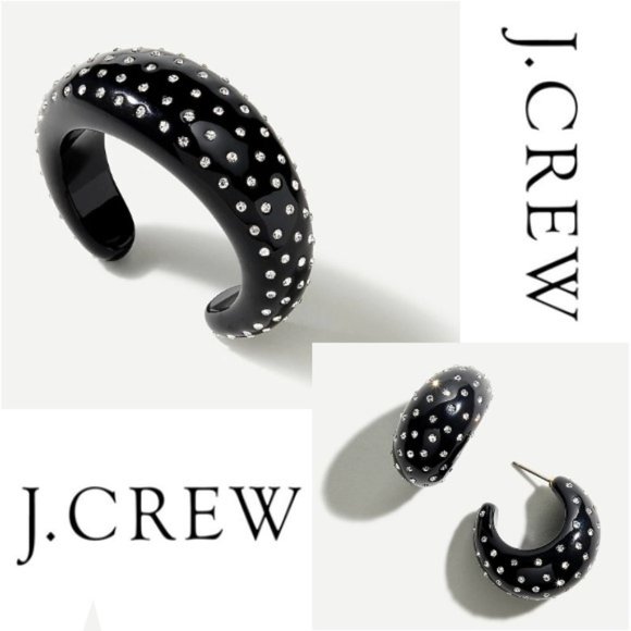 J. Crew Jewelry - J. Crew Sparkle Domed Cuff Bracelet & Earring SET